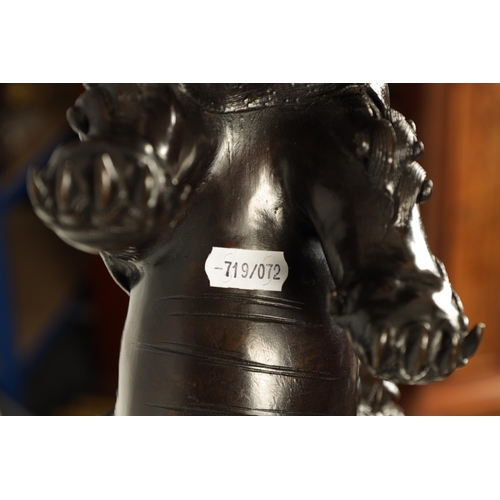 355 - AN IMPRESSIVE MEIJI PERIOD JAPANESE PATINATED BRONZE AND MIXED METAL STANDARD LAMP the circular fitt... 