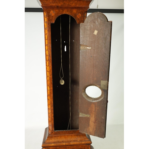 1180 - PIETER GIB, ROTTERDAM. A FINE 18TH CENTURY DUTCH BURR WALNUT AND MARQUETRY INLAID 8 DAY LONG CASE CL... 
