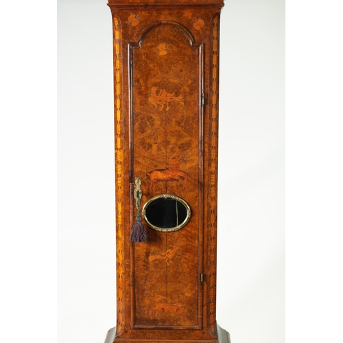1180 - PIETER GIB, ROTTERDAM. A FINE 18TH CENTURY DUTCH BURR WALNUT AND MARQUETRY INLAID 8 DAY LONG CASE CL... 