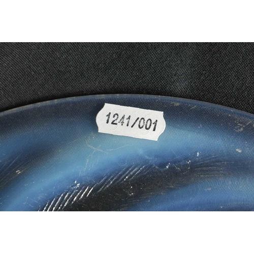 15 - A FRENCH RENE LALIQUE ‘POISSONS’ OPALESCENT GLASS COUPE PLATE of dished form with swirling sardines ... 