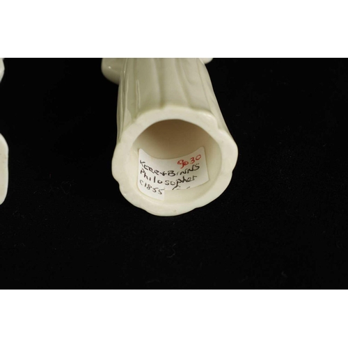 29 - TWO RARE KERR & BINNS PORCELAIN CANDLE EXTINGUISHERS CIRCA 1855, The praying Nun, also known as Sist... 
