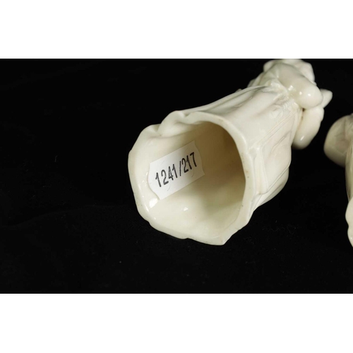 29 - TWO RARE KERR & BINNS PORCELAIN CANDLE EXTINGUISHERS CIRCA 1855, The praying Nun, also known as Sist... 