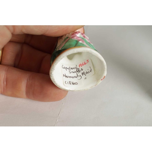 33 - A COLLECTION OF DERBY, COPELAND-SPODE AND MEISSEN CANDLE EXTINGUISHERS circa 1860, 1880 and 1890 com... 