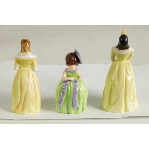 34 - HUSH, CONFIDENCE AND DIFFIDENCE. THREE ROYAL WORCESTER CANDLE EXTINGUISHERS circa 1880, 1898 and 192... 
