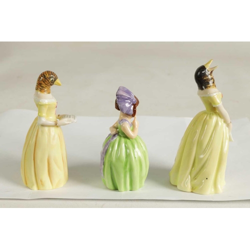 34 - HUSH, CONFIDENCE AND DIFFIDENCE. THREE ROYAL WORCESTER CANDLE EXTINGUISHERS circa 1880, 1898 and 192... 