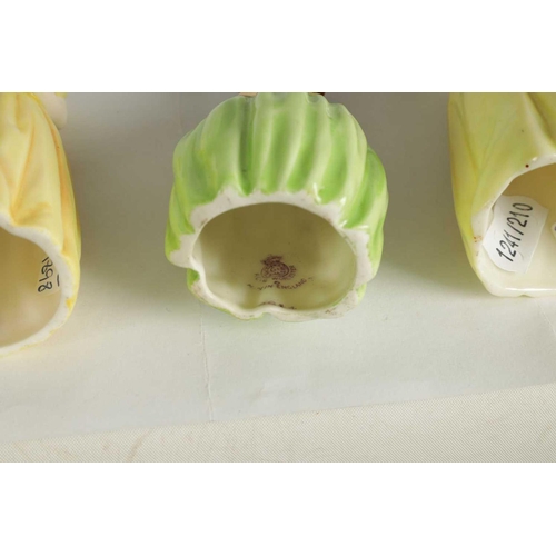 34 - HUSH, CONFIDENCE AND DIFFIDENCE. THREE ROYAL WORCESTER CANDLE EXTINGUISHERS circa 1880, 1898 and 192... 