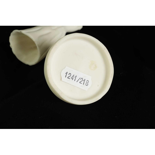 36 - TWO KERR & BINNS PORCELAIN CANDLE EXTINGUISHERS circa 1860 and 1870, The Hand and The Hand on Base (... 