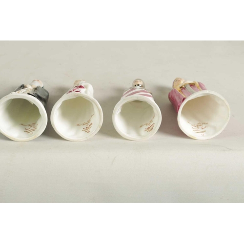 37 - A COLLECTION OF PORCELAIN FIGURAL CANDLE EXTINGUISHERS circa 1983 and 2002, comprising of a group of... 