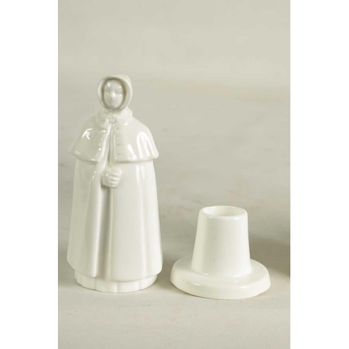39 - A COLLECTION OF DERBY PORCELAIN CANDLE EXTINGUISHERS circa 1880 / 1890, comprising of The Monk with ... 