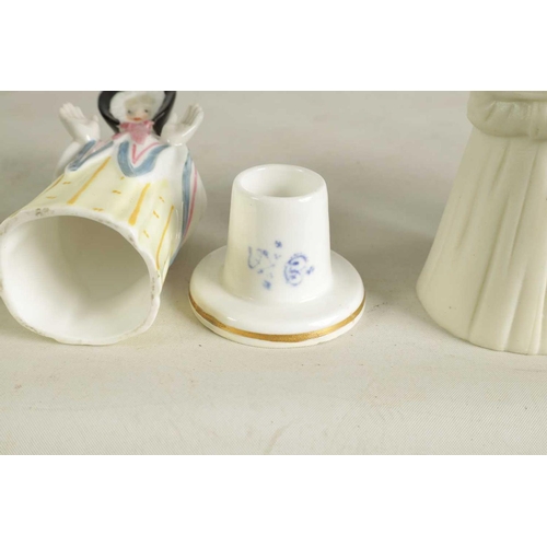 39 - A COLLECTION OF DERBY PORCELAIN CANDLE EXTINGUISHERS circa 1880 / 1890, comprising of The Monk with ... 