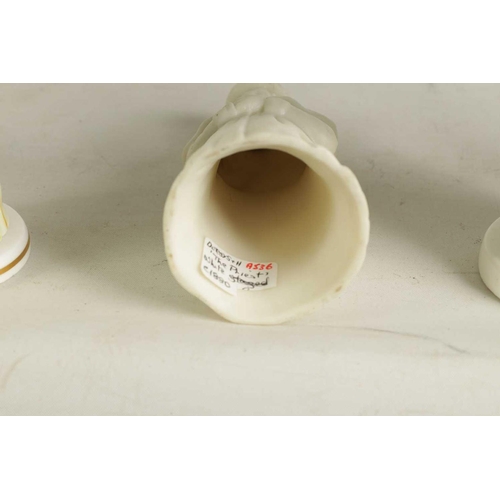 39 - A COLLECTION OF DERBY PORCELAIN CANDLE EXTINGUISHERS circa 1880 / 1890, comprising of The Monk with ... 