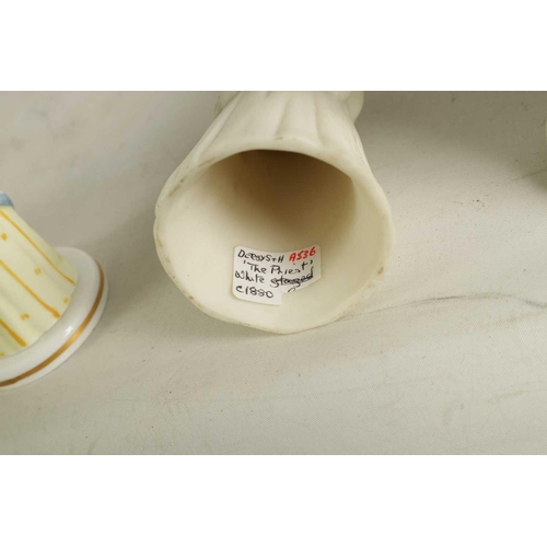 39 - A COLLECTION OF DERBY PORCELAIN CANDLE EXTINGUISHERS circa 1880 / 1890, comprising of The Monk with ... 