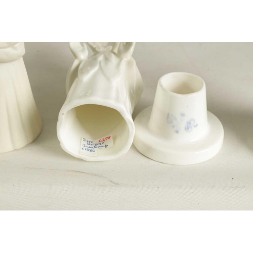 39 - A COLLECTION OF DERBY PORCELAIN CANDLE EXTINGUISHERS circa 1880 / 1890, comprising of The Monk with ... 