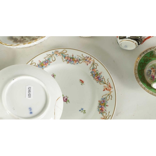 57 - A LATE 19TH CENTURY AUGUSTUS REX CABINET CUP AND SAUCER AND A SIMILAR CUP with floral panelled and f... 