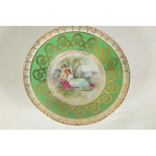 57 - A LATE 19TH CENTURY AUGUSTUS REX CABINET CUP AND SAUCER AND A SIMILAR CUP with floral panelled and f... 