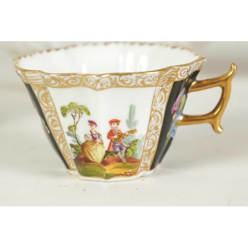 57 - A LATE 19TH CENTURY AUGUSTUS REX CABINET CUP AND SAUCER AND A SIMILAR CUP with floral panelled and f... 