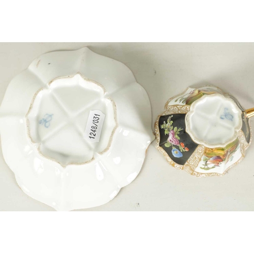 57 - A LATE 19TH CENTURY AUGUSTUS REX CABINET CUP AND SAUCER AND A SIMILAR CUP with floral panelled and f... 