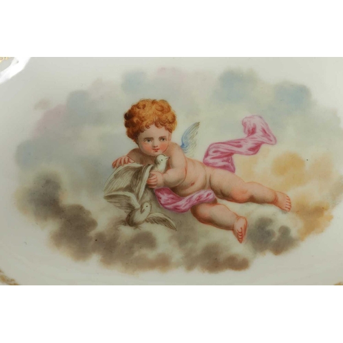 57 - A LATE 19TH CENTURY AUGUSTUS REX CABINET CUP AND SAUCER AND A SIMILAR CUP with floral panelled and f... 