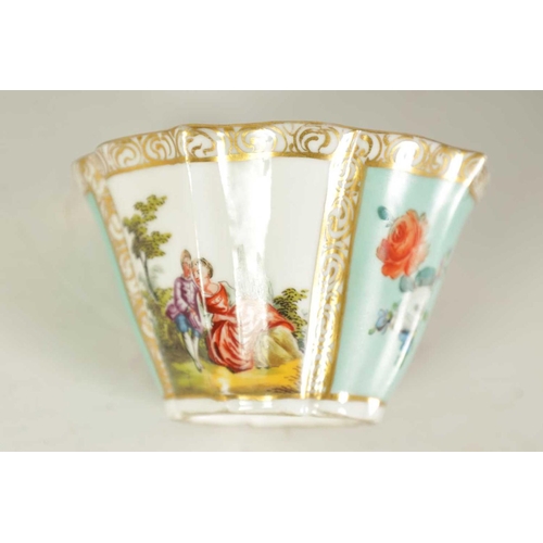 57 - A LATE 19TH CENTURY AUGUSTUS REX CABINET CUP AND SAUCER AND A SIMILAR CUP with floral panelled and f... 
