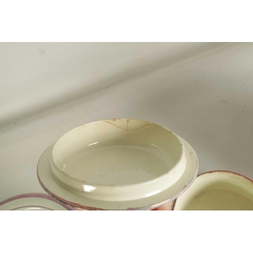 58 - AN EARLY 19TH-CENTURY DIXON & Co SUNDERLAND POTTERY LARGE TWO-HANDLED BUTTER TUB AND COVER with land... 