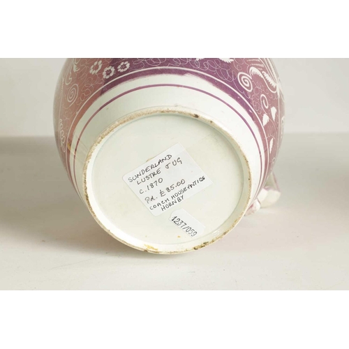 58 - AN EARLY 19TH-CENTURY DIXON & Co SUNDERLAND POTTERY LARGE TWO-HANDLED BUTTER TUB AND COVER with land... 