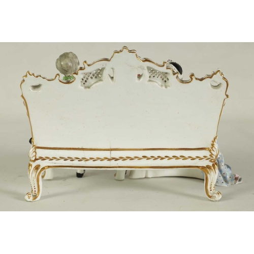 60 - A LARGE LATE 19TH CENTURY MEISSEN-STYLE DRESDEN FIGURE GROUP OF MUSICIANS depicting a lady and gentl... 