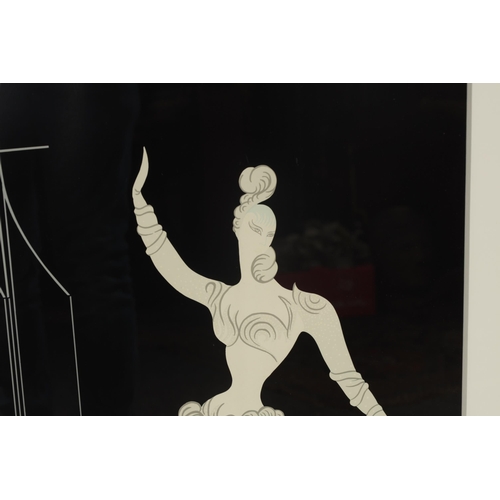 682 - ERTE. A LARGE ART DECO STYLE SIGNED SERIGRAPH. Dancing lady, signed lower right - mounted in a glaze... 