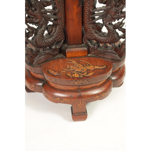 109 - A 19TH CENTURY CHINESE ROSEWOOD AND IVORY INLAID OCCASIONAL TABLE with finely inlaid ivory and boxwo... 