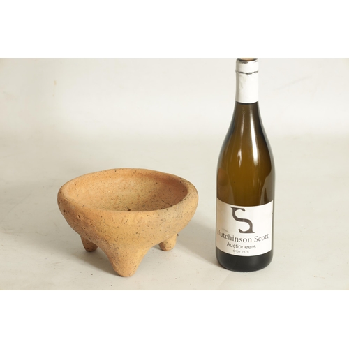 126 - A CHINESE HAN PERIOD THREE LEGGED OPEN POT (20cm diameter)