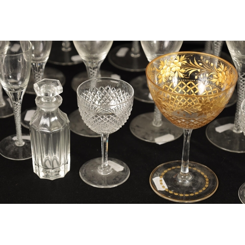 13 - A LARGE COLLECTION OF VARIOUS GLASSWARE including a massive 19th century ale jug, a pedestal tazza, ... 