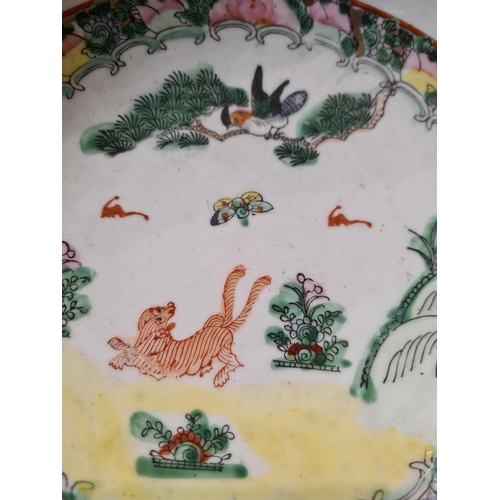 170 - A 19TH CENTURY CHINESE FAMILLE ROSE PORCELAIN BOWL decorated brightly coloured landscape scenes - si... 