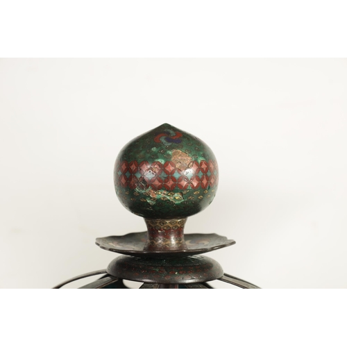 272 - AN OVERSIZED 19TH CENTURY CHINESE CLOISONNE KORO raised on three bulbous legs fitted a domed cover w... 