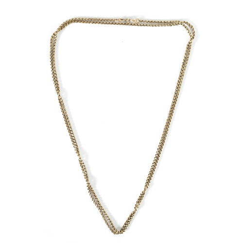 276 - A LONG 9CT GOLD NECKLACE/MUFF CHAIN app. weight 28g (total length 142cm)