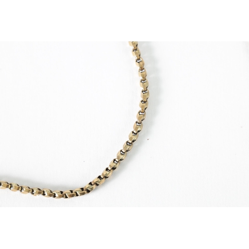 276 - A LONG 9CT GOLD NECKLACE/MUFF CHAIN app. weight 28g (total length 142cm)