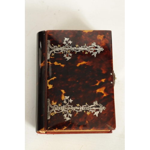 279 - A FINE 19TH CENTURY FRENCH TORTOISESHELL AND SILVER MOUNTED LADIES CASED COMPENDIUM SET the red velv... 