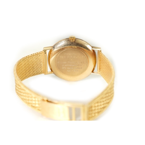 284 - A GENTLEMAN’S 9CT GOLD OMEGA WRISTWATCH ON 18CT GOLD BRACELET the brushed silvered dial with gold ba... 