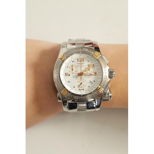 285 - BREITLING EMERGENCY. A STAINLESS STEEL QUARTZ CALENDAR WRISTWATCH WITH MICRO ANTENNAE FOR AVIATION E... 