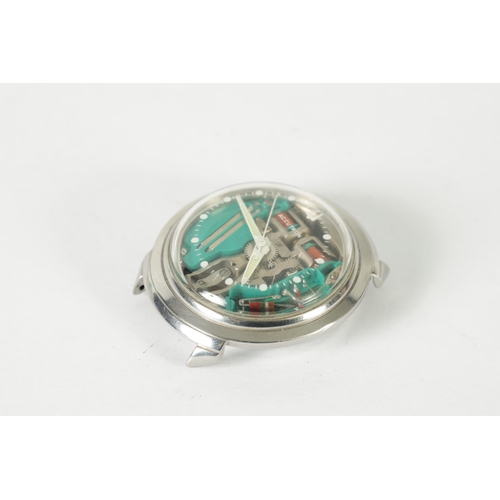 288 - A 1960’S GENTLEMAN’S STEEL BULOVA ACCUTRON WRISTWATCH the waterproof moulded case having a skeletoni... 