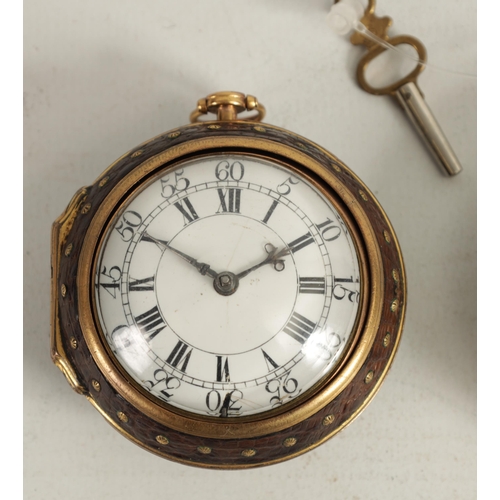 291 - THOMAS TOMPION & EDWARD BANGER, LONDON. AN EARLY 18TH CENTURY VERGE POCKET WATCH the snake skin cove... 