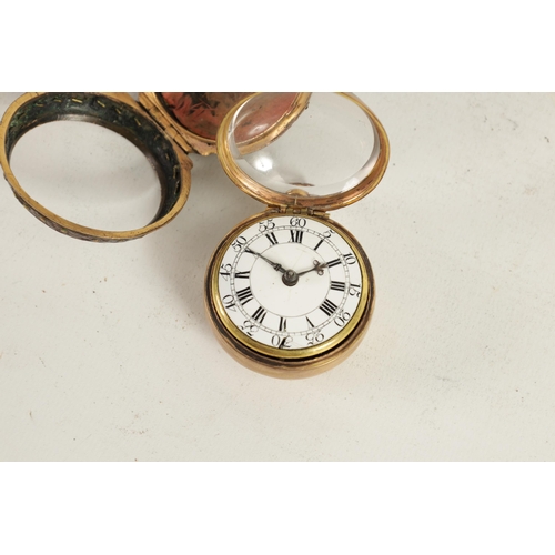 291 - THOMAS TOMPION & EDWARD BANGER, LONDON. AN EARLY 18TH CENTURY VERGE POCKET WATCH the snake skin cove... 