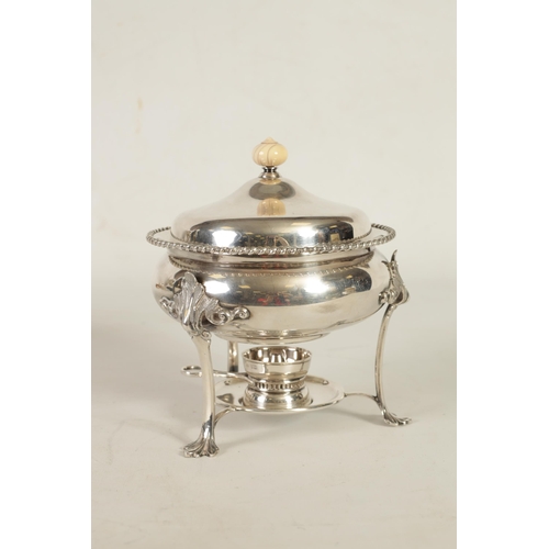 317 - AN EDWARD VII SILVER EGG CODDLER WITH IVORY FINIAL TO THE COVER of plain shallow covered form with f... 