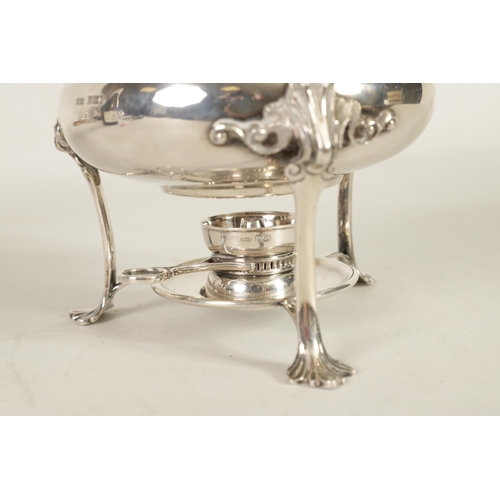 317 - AN EDWARD VII SILVER EGG CODDLER WITH IVORY FINIAL TO THE COVER of plain shallow covered form with f... 