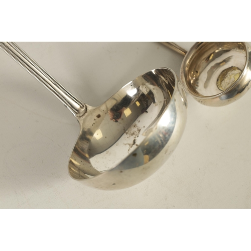 319 - A WILLIAM IV SILVER SAUCE LADLE of plain Old English pattern with monogrammed handle. London 1836. A... 