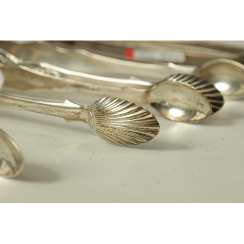 337 - A COLLECTION OF FIVE PAIRS OF GEORGIAN AND VICTORIAN SILVER SUGAR TONGS of varying designs and dates... 