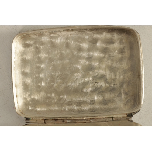 357 - A COLLECTION OF THREE .925 HALLMARKED CONTINENTAL SILVER SNUFF BOXES AND ANOTHER of plain rectangula... 