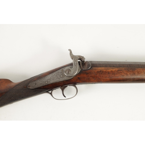 363 - AN EARLY 19TH CENTURY PERCUSSION SPORTING GUN SIGNED NOCK having a twist browned barrel with octagon... 