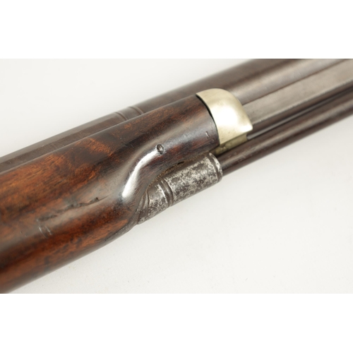 363 - AN EARLY 19TH CENTURY PERCUSSION SPORTING GUN SIGNED NOCK having a twist browned barrel with octagon... 