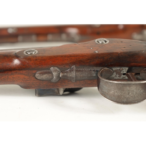 367 - WOGDON, LONDON. A FINE CASED PAIR OF EARLY 19TH CENTURY FLINTLOCK DUELLING PISTOLS the octagonal bro... 