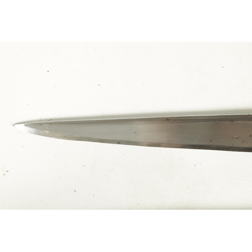 372 - A 19TH CENTURY INDIAN KHYBER KNIFE with a broad tapering single edged steel blade, flattened spine a... 