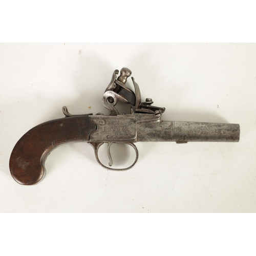 376 - A CASED PAIR OF EARLY 19TH CENTURY BOX-LOCK FLINTLOCK PISTOLS SIGNED ARCHER, LONDON with tapering tw... 